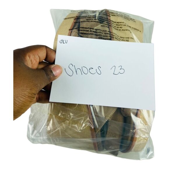 Pierre Dumas Wedge Sandals Womens Size 9 Taupe Faux Suede Slip On Ankle Straps - Picture 9 of 9